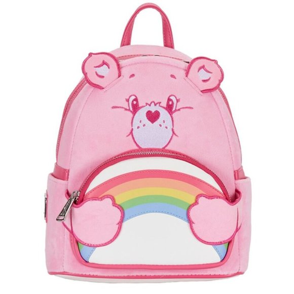 Loungefly Care Bears 40th Anniversary Cheer Bear Cosplay Plush Mini Backpack NWT